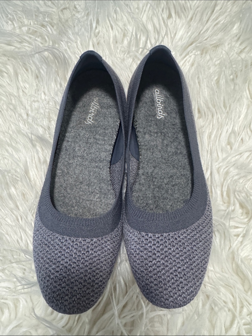 Allbirds Shoes Womens 7.5 gray Knit Tree Breezers Slip On Ballet Flats Comfort
